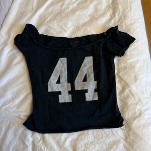 Brandy Melville Black Top with Silver Numbers